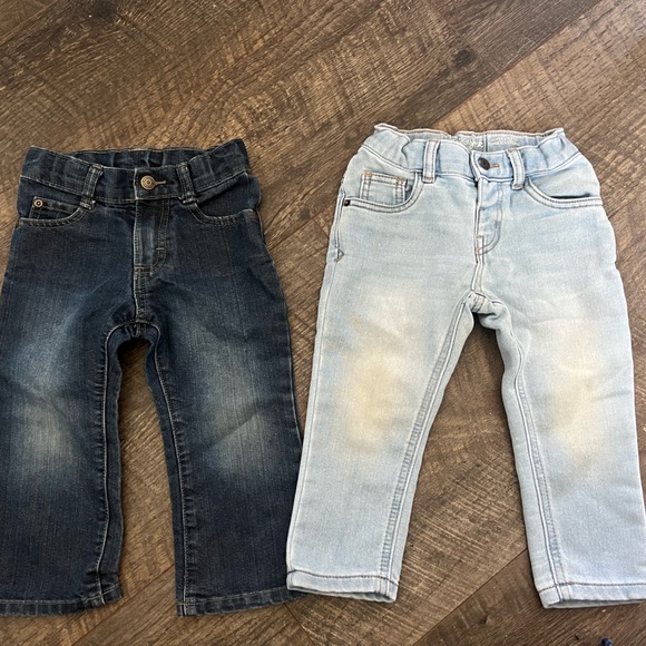 Cat and Jack & Wrangler Boys Jeans 2T Light & Dark Wash - Picture 1 of 9